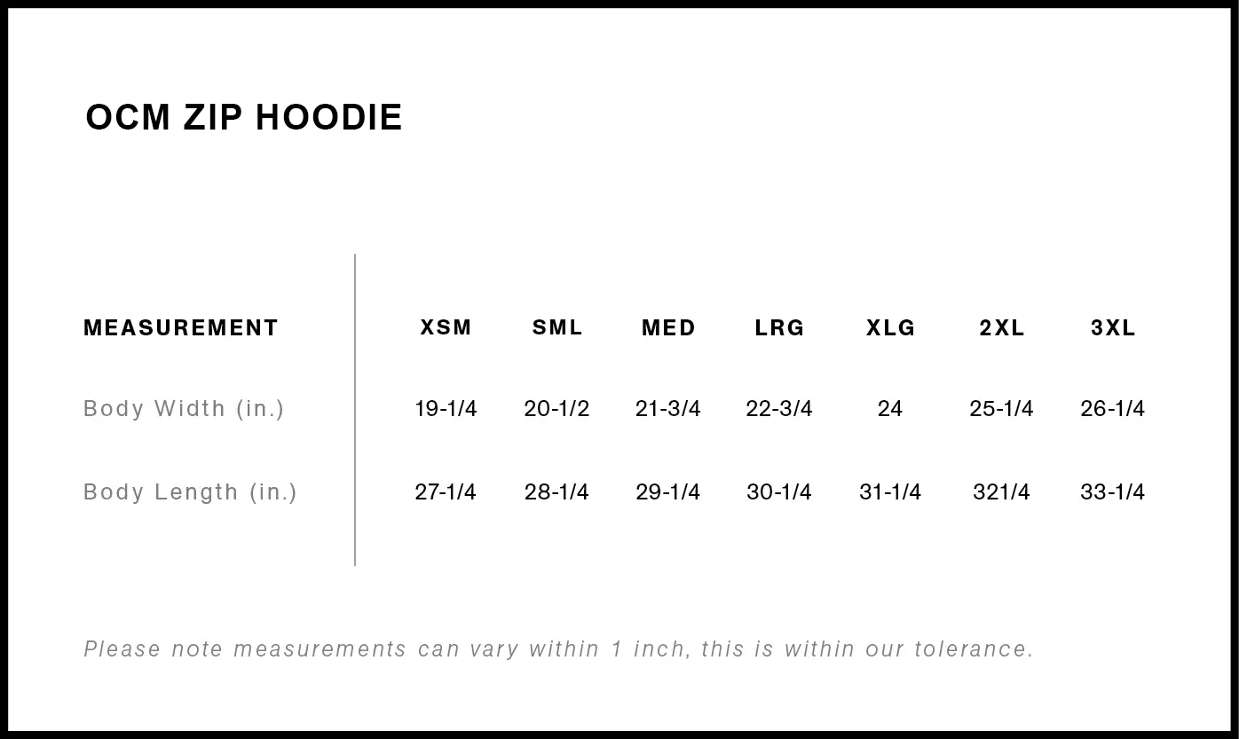 OCM Embroidered Zip Hoodie